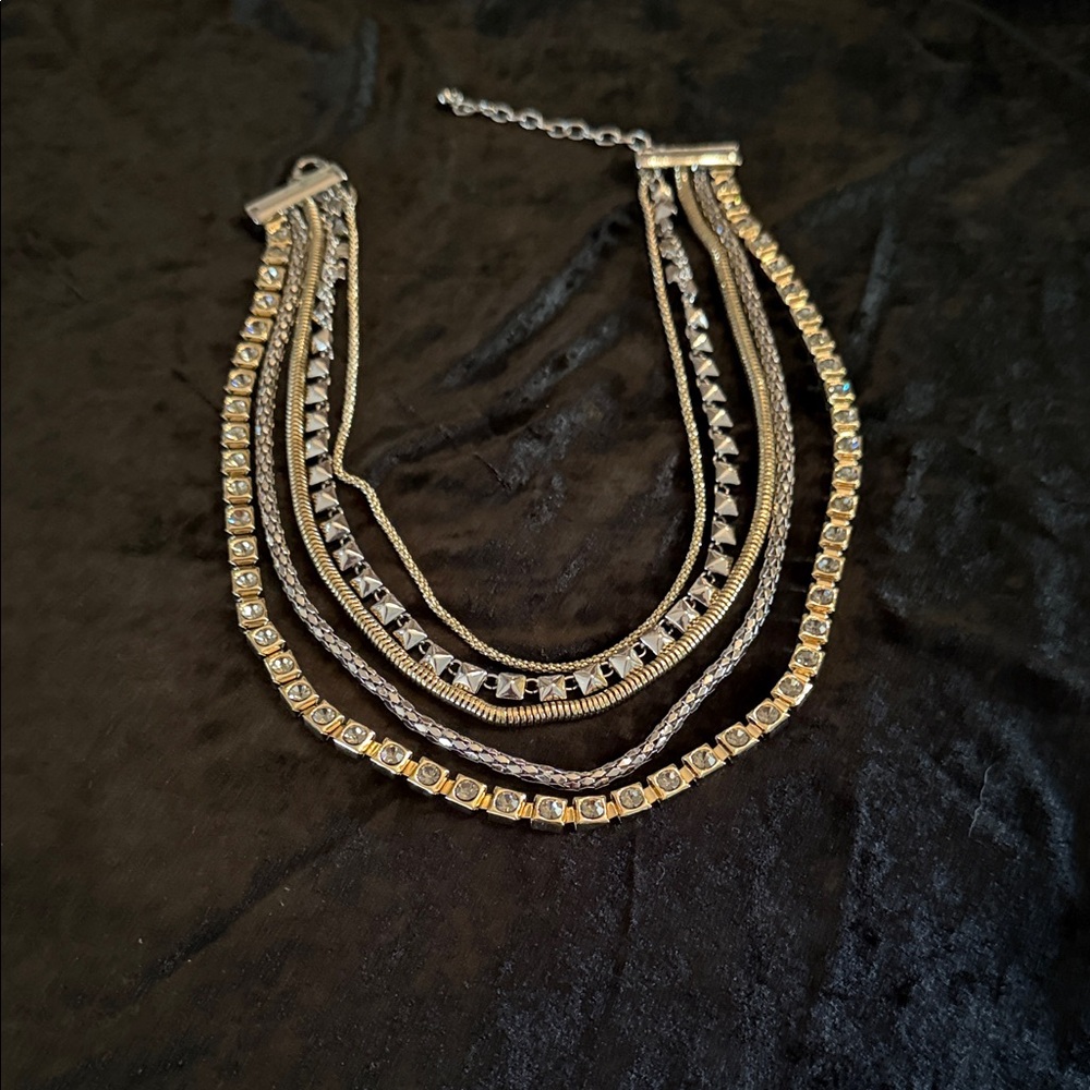 White House Black Market Elegant Gold and Silver Necklace